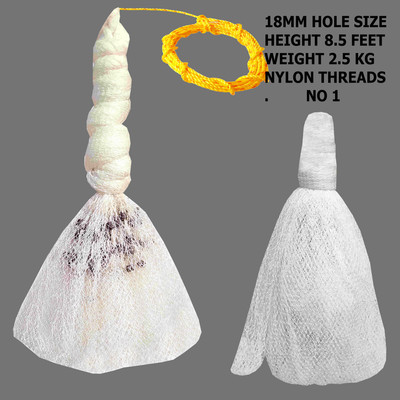 YASHNET CASTNET 8.5 FEET HEIGHT 2.5KG WT HOLE 18MM HAND THROWN CAST BAIT MESH NET FOR Fishing Net(White)
