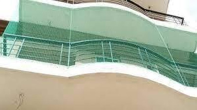 VSsports Nylon 60x10 Feet Ground Boundary And Practice Cricket Net GREEN WITH INTER LOCK Cricket Net(Green)