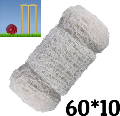 PRATYAGRA09NET Premium Nylon Cricket Net – Built for Training & Long-Term Use (60*10 Ft) Cricket Net(White)