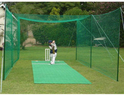 mssports Nylon 50x10 Feet Ground Boundary And Practice Cricket Net GREEN WITH INTER LOCK Cricket Net(Green)