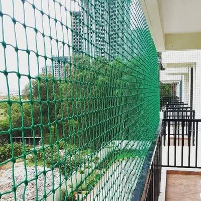 mssports Nylon 30x10 Feet Ground Boundary And Practice Cricket Net GREEN WITH INTER LOCK Cricket Net(Green)