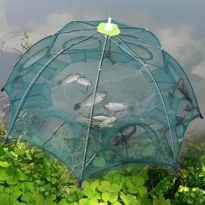 Khatija Manufacture Service Premium Fishing net Umbrella 8 pocket Foldable Portable quality Fishing Net(Green)