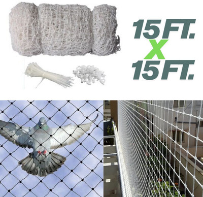 OJASS Bird Safety Net 15Ft X 15Ft, Pigeon Net Camping Net(White)