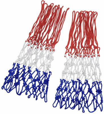 Swikaar Basketball Net 2 PCS Outdoor/Indoor Net (12 Loops) (Red+White+Blue) BBN5 Basketball Net(Multicolor)