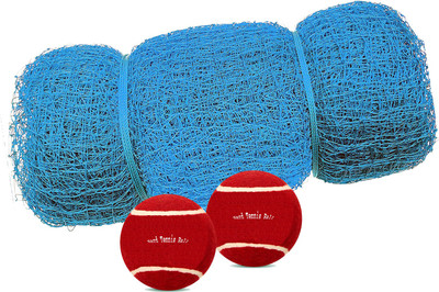 Fit City Care India Nylon Practice Cricket Net 30x10 feet (300 Sq. Blue) with 2 Red Tennis Balls Cricket Net(Blue)