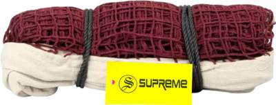 Supreme Badminton Net Cotton (Heavy) For Tournament Qlty. (Pack Of 1) Badminton Net(Maroon, Beige)