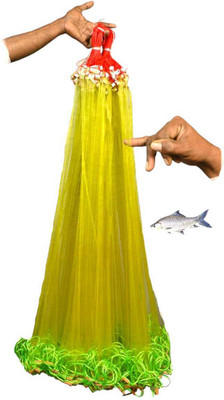 PURKAIT FISHNET 20mm half finger gillnet mud sinker green colour Fishing Net(Green)