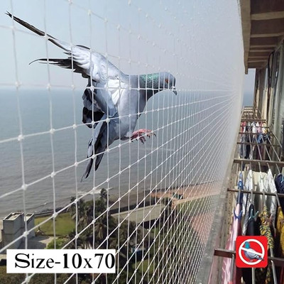 ESSOTI Uv Stabilized Bird Net/Anti Bird Net/Pigeon Net /(10x70Ft)-25Mm Hole 15 Ply Bird Net(White)