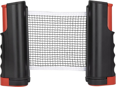 ArrowMax Retractable Table Tennis Net Adjustable Length and Push Clamps – Portable Table Tennis Net(Black)