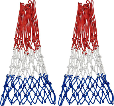 WNE Jaliwale Professional Basketball Nets Heavy Duty Outdoor, 12 Loops, Multi Colour Basketball Net(Red, Blue, White)