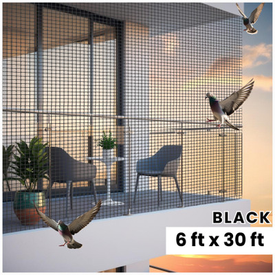 BIRD CONTROL Anti-Bird net - UV stabilized knotted - 6ftx30ft BK Bird Net(Black)