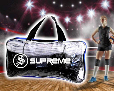 Supreme Volleyball Net Super Tournament Qlty. (Pack of 01) Volleyball Net(Black, White)