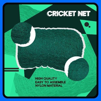 Azure ZNew_Cricket Solid Net 40x10 Feet-N Cricket Net(Blue)