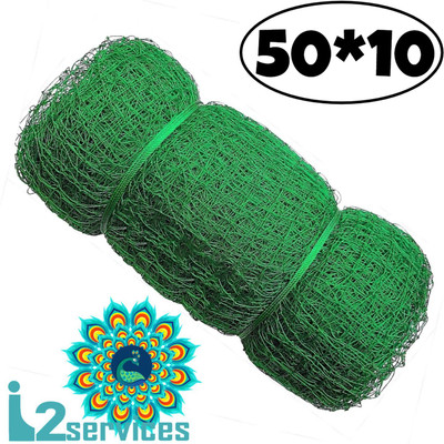 PRATYAGRA09NET Cricket Practice & Boundary Net – Heavy-Duty Nylon for Training Use – (50*10 Ft) Cricket Net(Green)