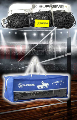 Supreme Volleyball Net Nylon (Yodha) Heavy Duty Professional Net With Iron Wire Volleyball Net(Black, White)