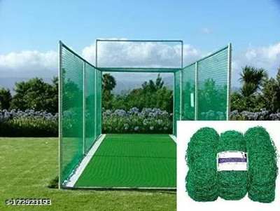 VSsport Nylon 50x10 Feet Ground Boundary And Practice Cricket Net GREEN WITH INTER LOCK Cricket Net(Green)
