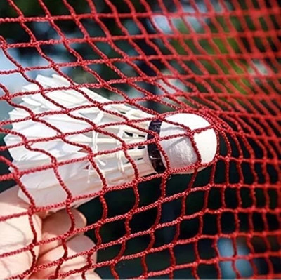 SLS Sports Nylon Badminton Net Single side niwar Tape for Practice Red Badminton Net Badminton Net(Red)