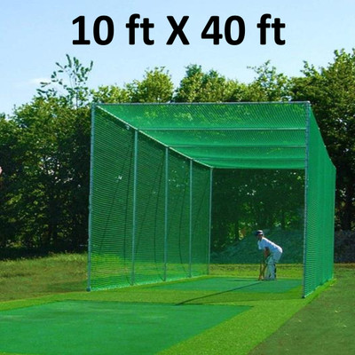 blumax Cricket Practice Net – 40 × 10 ft (Green) – Heavy Duty Nylon Cricket Net(Green)