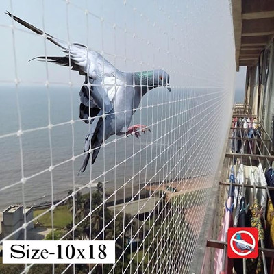 ESSOTI Uv Stabilized Bird Net/Anti Bird Net/Pigeon Net /(10x18Ft)-25Mm Hole 15 Ply Bird Net(White)