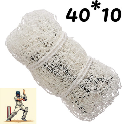I2SERVICES Premium Cricket Practice Net – Heavy-Duty UV-Resistant Nylon (40*10 Ft) Cricket Net(White)