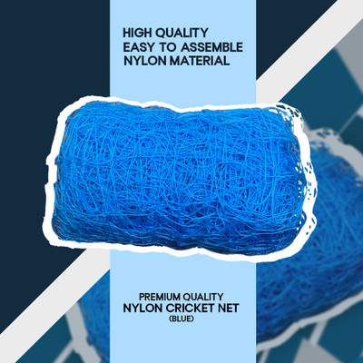 clickon 100x12 Foot Nylon & PE Material Ground Baundary & Practice Cricket Net (Blue) Cricket Net(Blue)
