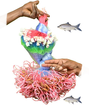 A to Z 2finger50mm gillnet mud sinker malai suto hight4ft,up lenth48ft,down lenth 80ft Fishing Net(Pink)