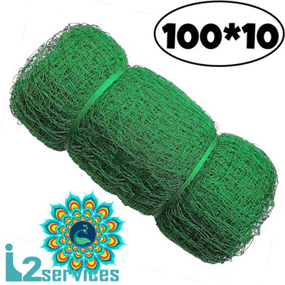 PRATYAGRA09NET Cricket Practice & BoundaryNet – Heavy-Duty Nylon for Training Use – (100*10 Ft) Cricket Net(Green)
