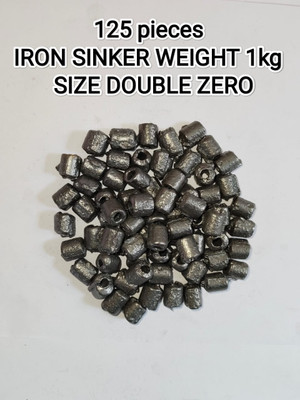 FARUK 1kg IRON SINKER 125 PIECE ROUND-2.7cm,HEIGHT-0.5cm, HOLE SIZE-2.5cm Fishing Net(Black)