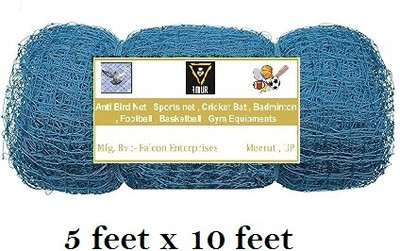 Amur Anti Bird Net / Garden Net 5 x 10 Feet 50 SQ FT HDPE Nylon Balcony Net - BLUE Hiking Net(Blue)
