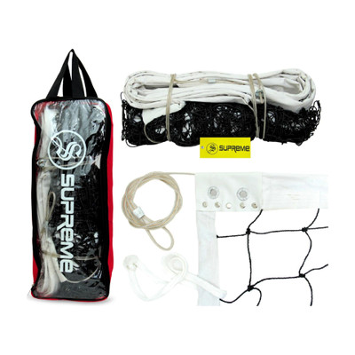 Supreme Volleyball Net Nylon(Thick) With Iron Wire(Tournament Quality)Pack Of 1. Volleyball Net(Black, White)