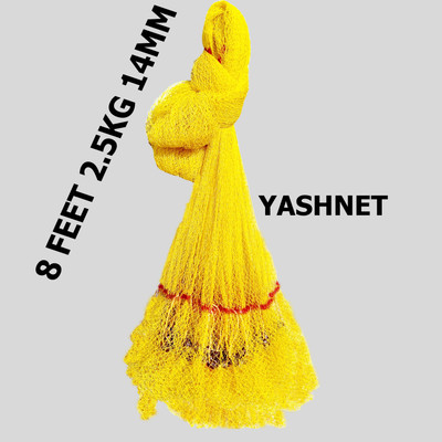 YASHNET CASTNET 8. FEET HEIGHT 2.5KG WEIGHT 16MM THREADS NYLON NO1 Fishing Net(Orange)