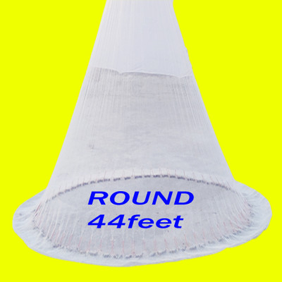A to Z Hand throwing cast net 8mm 3.5kg 10ft height 44ft round with iron sinker. Fishing Net(White)