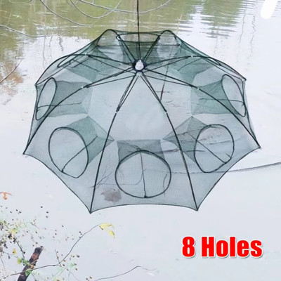 Khatija Manufacture Service Portable Folding umbrella 8 holes Crab,shrimp,Fishing net Fishing Net(Green)