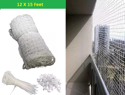 Ziccs Anti Bird Net for Balcony | Kabutar Jali Pigeon Net for Balcony, 12X15 feet Camping Net(White)