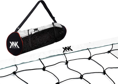 KNK Volleyball Net Heavy Duty Machine Made Nylon (4 Side Matty Tape) Volleyball Net(Black)