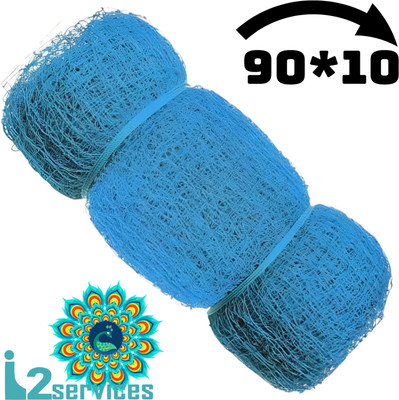 I2SERVICES Cricket Practice Net – Durable Nylon Net for Intense Training Session (90*10 Ft) Cricket Net(Blue)