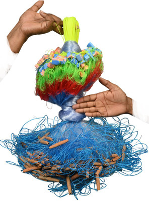 A to Z 4finger100mmgillnet mud sinker,hight 5ft,up lenth 55ft,down lenth 100ft(HDP SUTO Fishing Net(Blue)