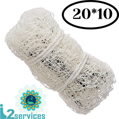 I2SERVICES Professional Cricket Practice Net – Heavy-Duty & Long-Lasting (White, 20*10 Ft) Cricket Net(White)