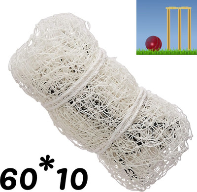 PRATYAGRA09NET Premium Cricket Practice Net – Heavy-Duty UV-Resistant Nylon (60*10 Ft) Cricket Net(White)