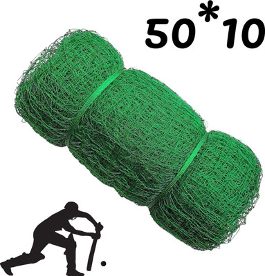 I2SERVICES Heavy-Duty Cricket Training Net – UV-Resistant Nylon for Outdoor Use (50*10 Ft) Cricket Net(Green)