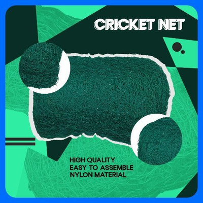 clickon Co_New_40x10 Feet Cricket Nylon Heavy-Duty Skill Net Cricket Net(Green)