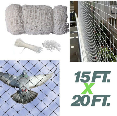 OJASS Bird Safety Net 15Ft X 20Ft, Pigeon Net, kabootar jali Camping Net(White)