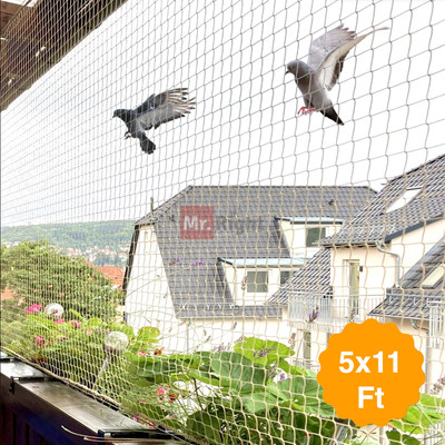 Mr. Right Pigeon Net for Balconies, Bird Control, Anti Bird Net (05x11 Ft) Cricket Net(White)