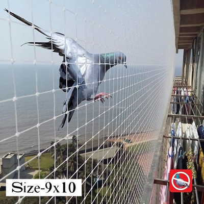 ESSOTI Uv Stabilized Bird Net/Anti Bird Net/Pigeon Net /(9x10Ft)-25Mm Hole 15 Ply Bird Net(White)