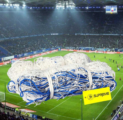 Supreme Football Net (Ultra) Nylon All Double Heavy Duty Machine Made (Pack Of 1 Pair) Football Net(White)