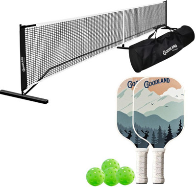 goodland Pickleball Play Set Fiber Galss With Net (BROOKLYN) Tennis Net(Black)