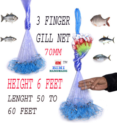 BIMI HANDMADE 3 Finger 70 Mm Shisha Jal Fishing Net(Blue)