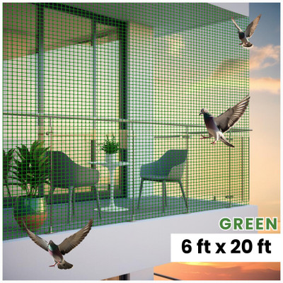 BIRD CONTROL Anti-Bird net - UV stabilized knotted - 6ftx20ft GRN Bird Net(Green)