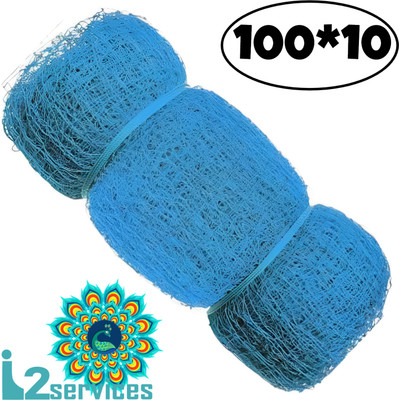 I2SERVICES Cricket Practice & Boundary Net – Durable Nylon Net for Training – (100*10 Ft) Cricket Net(Blue)