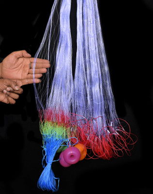 YASHNET GILLNET 5 FINGER GILLNET 23/100 HEIGHT 5.5 FT 50FEET LENGTH Fishing Net(Multicolor)